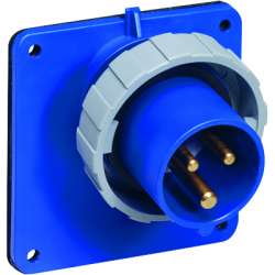 ABB BAU Вилка панельная с угловым фланцем 216BAU6W, 16A, 2P+E, IP67, 6ч арт. 2CMA166678R1000