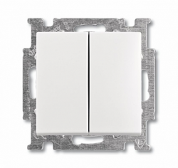 ABB BJB Basic 55 Бел Переключатель 2-х клавишный арт. 1012-0-2144