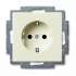 ABB BJB Basic 55 Беж Розетка с/з с защитными шторками арт. 2013-0-5279