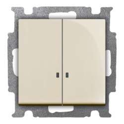 ABB BJB Basic 55 Беж Выключатель 2-клавишный с подсветкой арт. 1012-0-2157