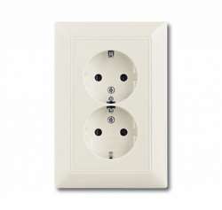 ABB BJB Basic 55 Шале (бел) Розетка 2-ая с/з моноблок арт. 2014-0-1478