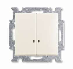 ABB BJB Basic 55 Шале (бел) Выключатель 2-клавишный с подсветкой арт. 1012-0-2188