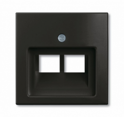 ABB BJB Basic 55 Шато (чёрн) Накладка 2-ой ТЛФ/комп розетки наклонной арт. 1753-0-0206