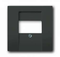 ABB BJB Basic 55 Шато (чёрн) Накладка аудиорозетки и ТЛФ/комп ТАЕ розеток арт. 1724-0-4315