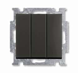 ABB BJB Basic 55 Шато (чёрн) Выключатель 3-клавишный, 16А арт. 1012-0-2173