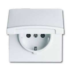 ABB BJE Allwetter 44 Альпийский Бел Розетка SCHUKO, 20 EUGKB-34-101, с крышкой, с защитными шторками арт. 2064-0-0294