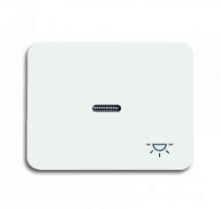 ABB BJE Alpha Nea/Exl Бел глянц Клавиша 1-ая с прозрачной линзой и симв свет арт. 1751-0-2201