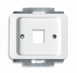 ABB BJE Alpha Nea/Exl Бел глянц Корпус 1-й ТЛФ и комп розетки прямой (мех 210, 211) арт. 1753-0-7776