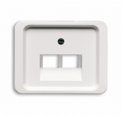 ABB BJE Alpha Nea/Exl Бел глянц Накладка 2-ой ТЛФ и комп розетки наклонной (мех214/15/17) арт. 1710-0-2033