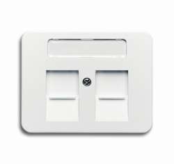 ABB BJE Alpha Nea/Exl Бел глянц Накладка 2-ой ТЛФ/комп розетки для суппортов 1810-1816 арт. 1710-0-2710