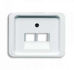 ABB BJE Alpha Nea/Exl Бел мат Накладка 2-ой ТЛФ и комп розетки наклонной (мех214/15/17) арт. 1753-0-8501