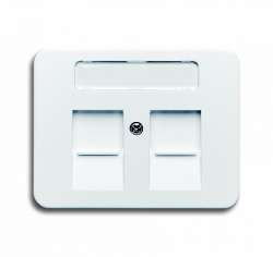 ABB BJE Alpha Nea/Exl Бел мат Накладка 2-ой ТЛФ/комп розетки для суппортов 1810-1816 арт. 1753-0-8121