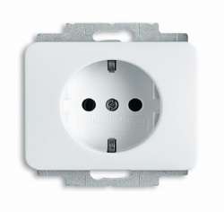 ABB BJE Alpha Nea/Exl Бел мат Розетка с/з с защитными шторками арт. 2013-0-4474
