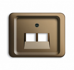 ABB BJE Alpha Nea/Exl Бронза Накладка 2-ой ТЛФ и комп розетки наклонной (мех214/15/17) арт. 1753-0-8493
