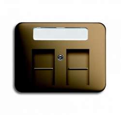 ABB BJE Alpha Nea/Exl Бронза Накладка 2-ой ТЛФ/комп розетки для суппортов 1810-1816 арт. 1753-0-9186