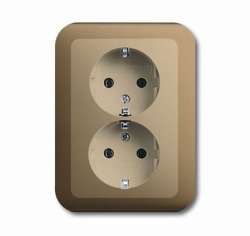 ABB BJE Alpha Nea/Exl Бронза Розетка 2-ая с/з литая арт. 2014-0-1056