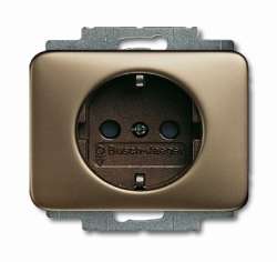 ABB BJE Alpha Nea/Exl Бронза Розетка с/з с защитными шторками арт. 2013-0-4466