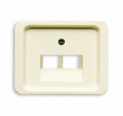 ABB BJE Alpha Nea/Exl Крем Накладка 2-ой ТЛФ и комп розетки наклонной (мех214/15/17) арт. 1710-0-2611