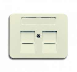 ABB BJE Alpha Nea/Exl Крем Накладка 2-ой ТЛФ/комп розетки для суппортов 1810-1816 арт. 1710-0-2645