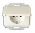 ABB BJE Alpha Nea/Exl Крем Розетка с/з с крышкой арт. 2018-0-1446
