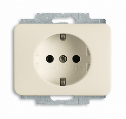 ABB BJE Alpha Nea/Exl Крем Розетка с/з с защитными шторками арт. 2013-0-5240