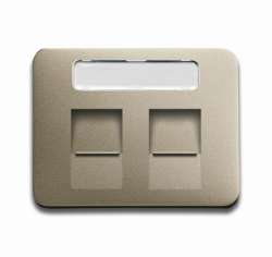 ABB BJE Alpha Nea/Exl Палладий Накладка 2-ой ТЛФ/комп розетки для суппортов 1810-1816 арт. 1710-0-3318