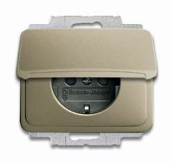 ABB BJE Alpha Nea/Exl Палладий Розетка с/з с крышкой арт. 2018-0-1464