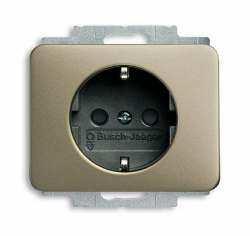 ABB BJE Alpha Nea/Exl Палладий Розетка с/з с защитными шторками арт. 2013-0-5252