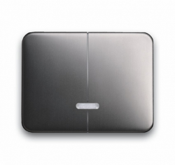 ABB BJE Alpha Nea/Exl Платина Накладка двухканального нажимного светорегулятора арт. 6599-0-2890