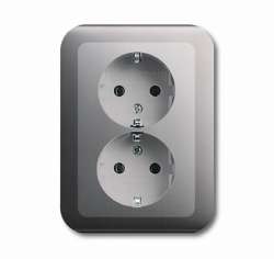 ABB BJE Alpha Nea/Exl Платина Розетка 2-я с/з литая арт. 2014-0-1049