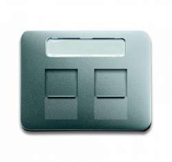 ABB BJE Alpha Nea/Exl Титан Накладка 2-ой ТЛФ/комп розетки для суппортов 1810-1816 арт. 1710-0-3344