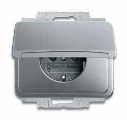 ABB BJE Alpha Nea/Exl Титан Розетка с/з с крышкой арт. 2018-0-1466