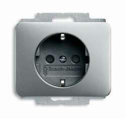 ABB BJE Alpha Nea/Exl Титан Розетка с/з с защитными шторками арт. 2013-0-5253