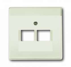 ABB BJE Axcent(solo/future) Chalet-белый Накладка 2-ой ТЛФ и комп розетки наклонной (мех214/15/17) арт. 1710-0-3985