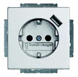 ABB BJE Блок розетки SCHUKO с з.шт. с зар. устр-вом USB, безвинт. клеммы, 16А, 700мА, алюм. арт. 2011-0-6178