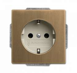 ABB BJE Династия Античная латунь/Белая роспись Розетка 16А 250В с/з, винтовые клеммы арт. 2011-0-6245