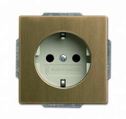 ABB BJE Династия Античная латунь/Белая роспись Розетка 16А 250В с/з арт. 2013-0-5398