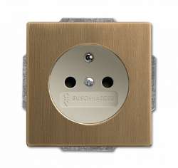 ABB BJE Династия Античная латунь/Белая роспись Розетка французский стандарт 16А 250В с/з арт. 2017-0-0889
