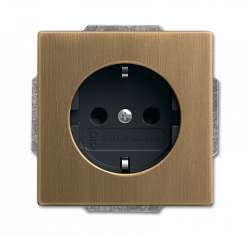 ABB BJE Династия Античная латунь/Черная роспись Розетка 16А 250В с/з, винтовые клеммы арт. 2011-0-6247