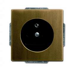 ABB BJE Династия Античная латунь/Черная роспись Розетка французский стандарт 16А 250В с/з арт. 2017-0-0891