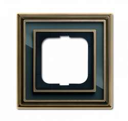 ABB BJE Династия Античная латунь/Черное стекло Рамка 1-ая арт. 1754-0-4585