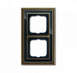 ABB BJE Династия Античная латунь/Черное стекло Рамка 2-ая арт. 1754-0-4586