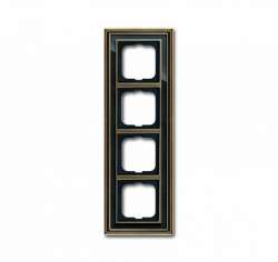 ABB BJE Династия Античная латунь/Черное стекло Рамка 4-ая арт. 1754-0-4588