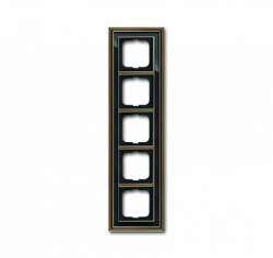 ABB BJE Династия Античная латунь/Черное стекло Рамка 5-ая арт. 1754-0-4589