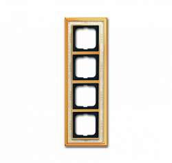 ABB BJE Династия Полированная латунь/Белая роспись Рамка 4-ая арт. 1754-0-4573