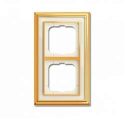 ABB BJE Династия Полированная латунь/Белое стекло Рамка 2-ая арт. 1754-0-4561