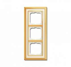 ABB BJE Династия Полированная латунь/Белое стекло Рамка 3-ая арт. 1754-0-4562