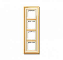 ABB BJE Династия Полированная латунь/Белое стекло Рамка 4-ая арт. 1754-0-4563