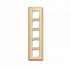 ABB BJE Династия Полированная латунь/Белое стекло Рамка 5-ая арт. 1754-0-4564