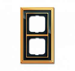 ABB BJE Династия Полированная латунь/Черное стекло Рамка 2-ая арт. 1754-0-4566